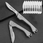 Folding Scalpel Knife with 10pcs Replaceable Blades - Image 2