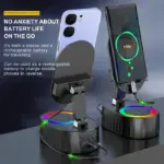 2025 Upgraded Cell Phone Stand with Induction Speaker/Power Bank/Atmosphere Light - Image 7