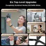 Pocket-Size MagSafe Selfie-Stick Tripod with Bluetooth Remote - Image 3