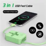 3-in-1 Retractable Charging Cable with Phone Stand – Apple / Type-C / Micro USB